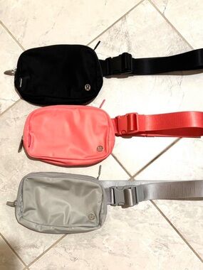 Lululemon Belt Bags - Black, Coral, Silver